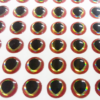 Teardrop 3d eyes red gold