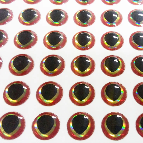 Teardrop 3d eyes red gold