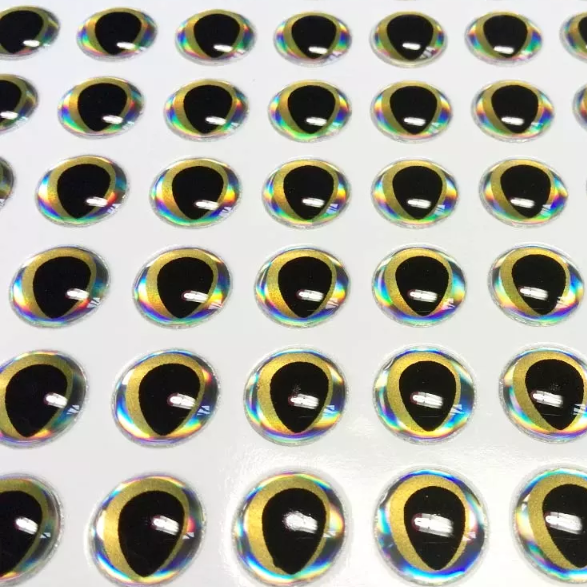 Teardrop 3d eyes silver gold