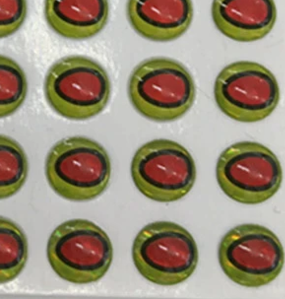designer 3d eyes orange chartreuse