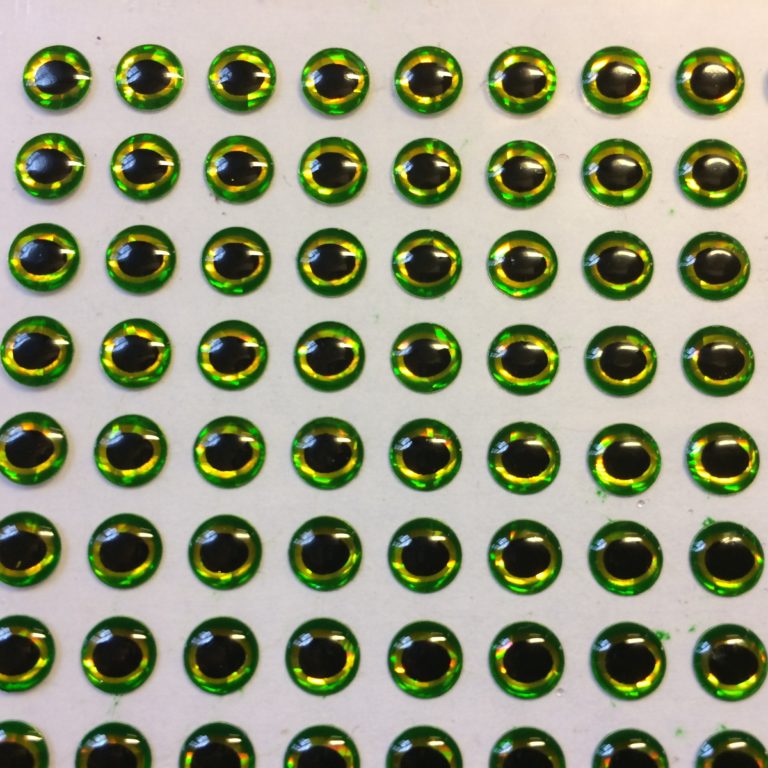 designer 3d eyes green gold
