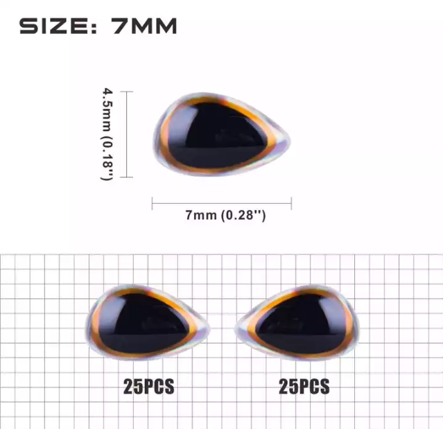 7mm tri oval 3d lure eye