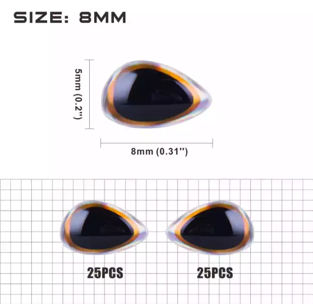 8mm tri oval 3d lure eye