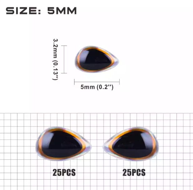5mm tri oval 3d lure eye