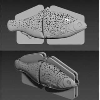 6" Slow Rise Shad- Crappie Pattern Stencil