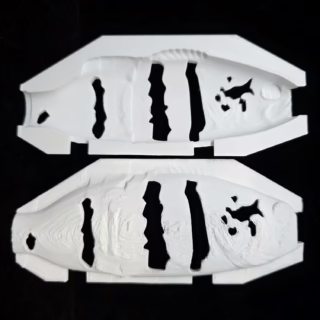 6-1/2" Juvenile Bass-Peacock Bass Stencil